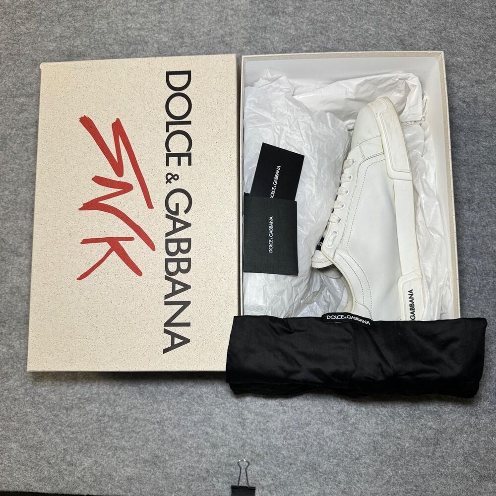 Dolce & Gabbana White Leather Sneakers Men’s EU 44 US 11